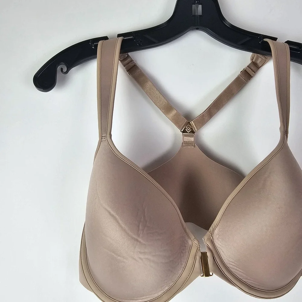 Third Love 24/7 Classic Full Coverage Racerback Bra Front Close 34E Beige
